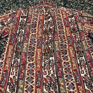 Funky button down, short sleeved shirt